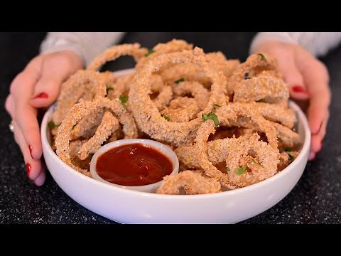 CRISPY OVEN BAKED ONION RINGS - OIL FREE! (vegan)