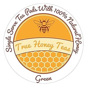 True Honey Green Tea Pods - Honey Crystals Blended in Every Tea Pod, Supports Heart Health, Excellent Antioxidants, All Natural, Organic, Herbal & Caffeine-Free, 22 Green Tea Pods
