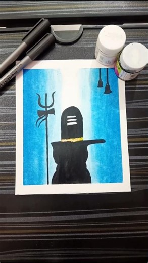 Easy shivling drawing tutorial 🙏💙#art #artist #trendingshorts #viral #trending #easydrawing