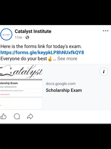 🚨Here is the forms link for today's exam. https://forms.gle/keypkLP8hNUxfkQY8 Everyone do your best🤞