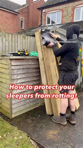 This is how you protect sleepers from rotting 🪵 🔸Please feel free to contact us for a free no obligation quote or any questions you may have 📞-07434003266 See a list of our other services listed below: 🔸Garden Maintenance 🔸Resin Driveways / Patios 🔸Fence Painting 🔸Fence Installation 🔸Small Patios 🔸Pressure Washing 🔸Weeding 🔸Weed Killing 🔸Flower Planting 🔸Lawn Mowing 🔸Garden Makeovers 🔸Hedge Trimming 🔸Turf Installation 🔸AstroTurfing #landscpaing #gardening #kettering #transformat
