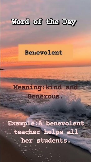 Benevolent meaning in english | #learnenglish #kindness #vocabularyshorts #shortsforgoals