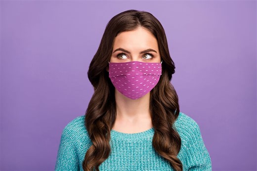 Reversible, Reusable and Washable Premium Cotton Face Masks - Unisex - Free Shipping - Handmade in the UK - Bright Dash Purple - Etsy