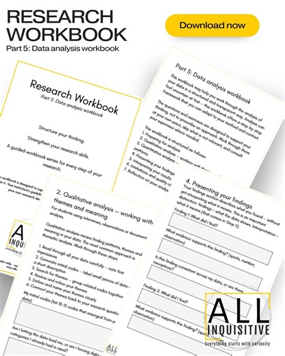 Data analysis workbook | fillable PDF | thematic analysis coding guide for bachelor students