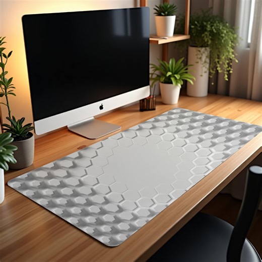 Hexagon Pattern Gaming Mouse Pad | Modern Geometric Minimal Workspace Accessory - Etsy