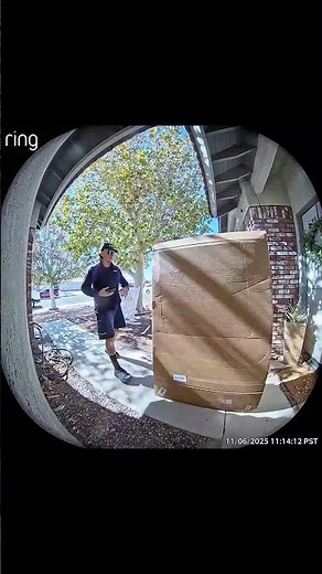 Delivery Guy Precariously Places New TV Package || ViralHog