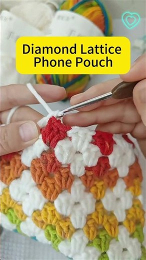 How to crochet Diamond Lattice Phone Pouch #crochet #crochetprojects #beginnersstitch
