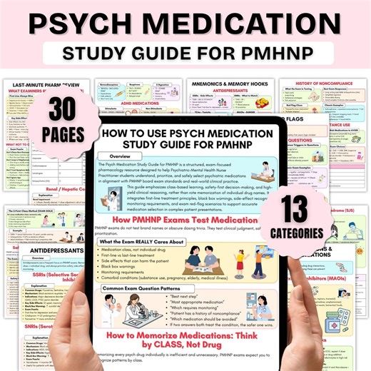 Psych Medication Study Guide for PMHNP | Psych Meds | PMHNP Notes | Mental Health NP | Psychopharmacology - Etsy