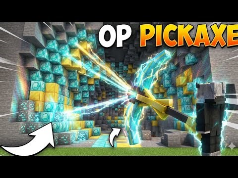 Minecraft but there are custom super op pickaxe