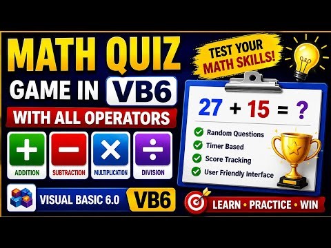 Math Quiz All Operators | Visual Basic 6.0