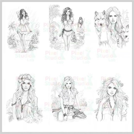 Tarzan Jungle Warrior Woman Coloring Pages SKU M14