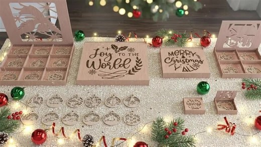 Christmas Ornaments & Gift Boxes Laser Cut SVG File (digital Download) - Etsy UK