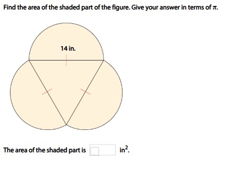 Find the area of the shaded part of the figure. Give your answe... | Filo