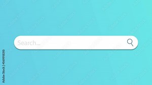 Animation of a web search. Typing into search engine on white background. Search bar icon for ui. Web search. 4K video motion graphic.