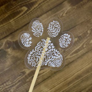 Paw Print Sticker. Clear Matte Weatherproof Sticker. Floral Vinyl Sticker. - Etsy