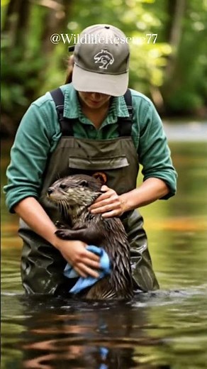 Heartwarming Moment: Otter Gets Second Chance at Life #animalrescue #conservation