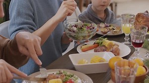 Family Eating Christmas Dinner