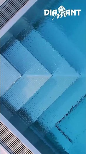 Diamant INOXline overflow stainless steel pool and Diamant SKYline glass pool enclosure