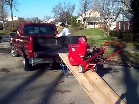 Unloading a Snow Blower using the One Man EZ Load system