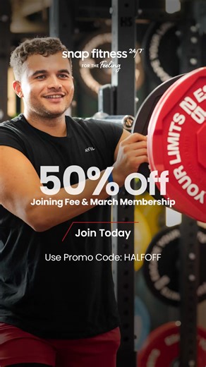 50% Off Everything When You Join Snap Fitness Today – Use Code: HALFOFF At Checkout To Secure This Deal. Half price joining fee PLUS march membership when you sign up today, benefit from: 24/7 Access | Unlimited Varied Group Classes | Hi-Spec Equipment | Large Free Weights Area | Functional Training Area | Multi-Gym Access | Supportive Community | Snap Fitness Wallington
