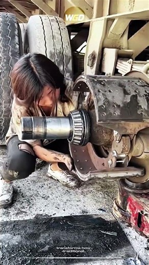 Heavy duty truck brake replacement process in workshop