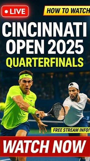 Cincinnati Open 2025 Quarterfinals LIVE – How to Watch Free! #free #breakingnews