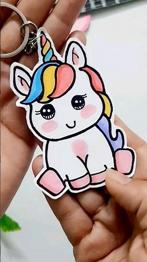 🤩DIY 5 minute unicorn Keychain #papercraft #Shorts @Theshiclub