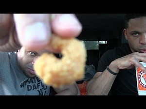 Eating Popeyes Shrimp Sandwich | Food Review | @Hodgetwins