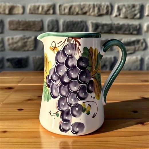 Hand Painted Italian Ceramic Pitcher From Sorrento - Vintage Housewarming Gift Kitchen Decor Water Jug - Etsy