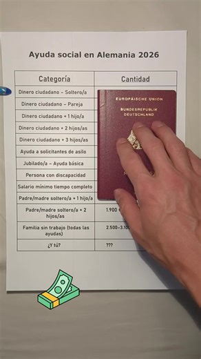 En Alemania, el Estado da dinero a las personas que no trabajan 💶🇩🇪 Sirve para cubrir lo básico: casa, comida y gastos esenciales 🏠🍽️ La cantidad depende de la situación personal 👤👨‍👩‍👧‍👦 #Alemania #AyudaDelEstado #DineroPublico #SeguridadSocial #vidaenalemania