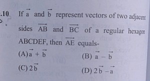 If \vec{a} and \vec{b} represent vectors of two adjacent sides ... | Filo