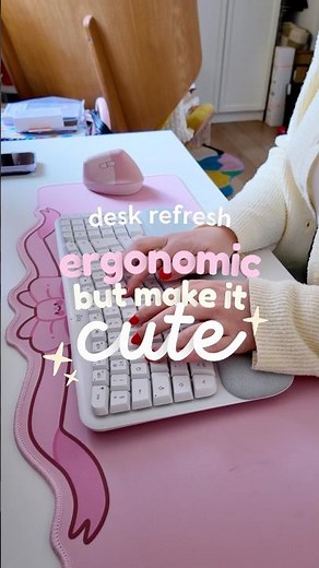 Ergonomic (but cute) desk setup with ‪@logitech‬ ✨ #desksetup #deskreset #cutedeskvibes