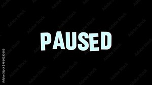 Minimalist Colorful PAUSED Text effect technological losses Typography Animation. spectacular screen glitch with various kinds of interference , 4K High-Quality Alpha Channel Motion Graphics Video