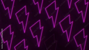 A vibrant purple backdrop is dotted with multiple lightning bolts, creating a visually captivating and energetic pattern. Varying in size and orientation, these bolts add depth and interest