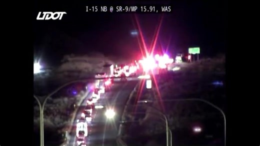 5.9K views · 28 reactions | EMERGENCY TRAFFIC: Northbound Interstate 15 was backed up roughly a mile Saturday night in Washington County. The engine of a truck pulling a trailer caught fire, according to the UHP. | KSL 5 TV | Facebook