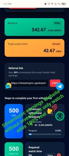 Streamsync earnings Website 100% real for you 🫵💯 #Streamsyncearningwebsite #Streamsync