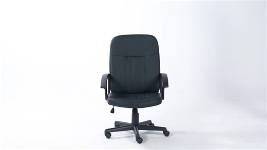 Promotional  Black Fix Armrest Desk Chair Swivel Rotating Computer Chair PU  Leather Office Chair