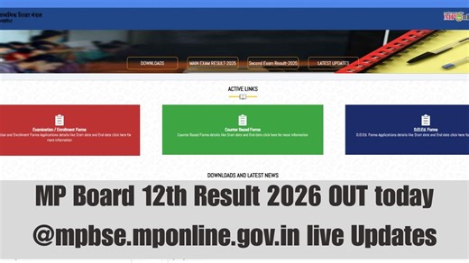 MP Board 12th Result 2026 OUT @mpbse.mponline.gov.in LIVE; Get Direct Link & Toppers List