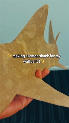 Drew on Instagram: "✨part 1 - making a lemon shark for my wall✨ #cardboardcrafts #lemonshark #cinematography #craft #cardboardshark"