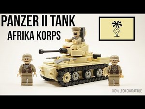 Lego WW2 GERMAN PANZER II TANK Africa Korps Lepin Brickmania Brickarms Minifigures Toy Review