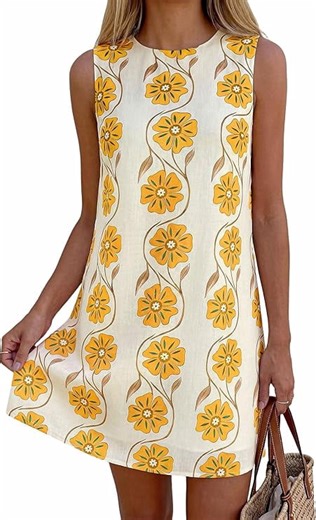 PRETTYGARDEN Sundresses for Women Summer Elegant Floral A Line Short Party Dress Beach Vacation Clothes
