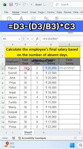 Exel Formula 👈🏻💻 #yt #excel #excel #tech #youtube