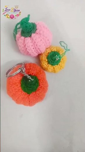 Tiny pumpkin keychain tutorial 🧶✨ #crochet #handmade #diy