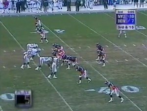 🏈On January 17, 1999 in the AFC Championship Game at Mile High Stadium, the Denver Broncos beat the New York Jets 23-10. In John Elway's last home game of his career, he completed only 13 of 34 passes. However, running back Terrell Davis, the NFL MVP in 1998, ran for 167 yards and a touchdown, and Denver capitalized on 6 turnovers (2 interceptions by Darrien Gordon and 4 fumbles) by the Jets to overcome a 10–0 deficit. This game would be Bill Parcells' only career loss in a conference champions