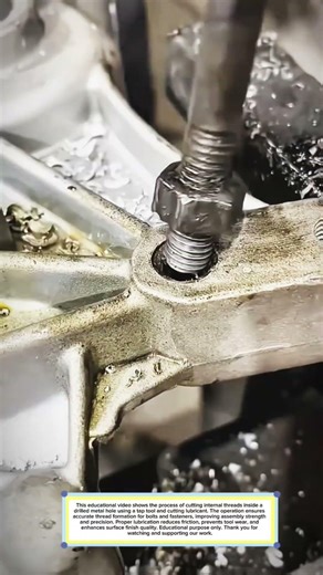 Precision Internal Thread Cutting Process #metalworking #manufacturing #engineering #industrial