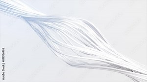 Abstract 3d render of flowing white lines on a light background