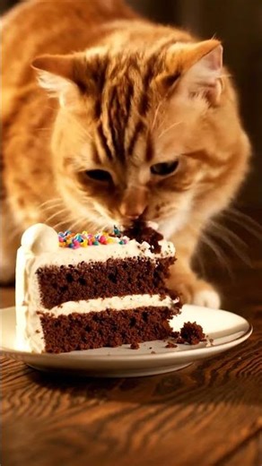 Cat Eating Cake 🍰🐱