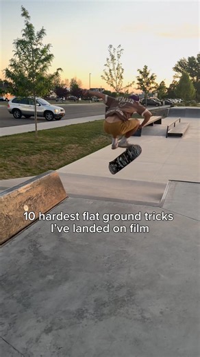 10 hardest flat ground skateboard tricks I’ve done on film #skateboarding