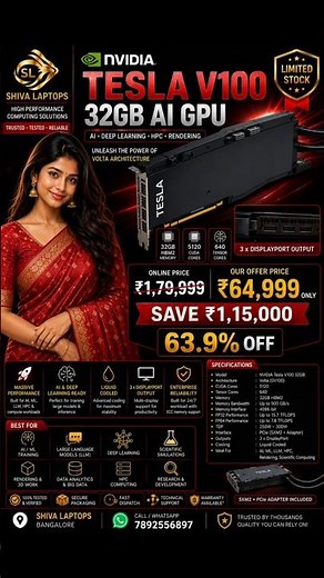 🚀 NVIDIA Tesla V100 32GB AI GPU – Enterprise Performance at an Amazing Price!