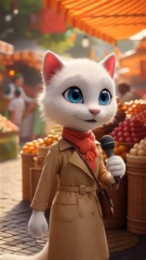 Cute Cat Reporter EXPLORES the Market in Pixar Style Animation 🍌